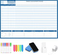 Lincia Large Magnetic Gantt Chart Whiteboard Kit 24" x 36" Reusable Visualize by Lincia