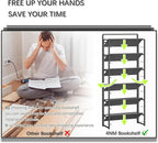 4NM No Assembly 6 Tiers Folding Bookshelf Storage Shelves Vintage Bookcase - Image 7
