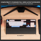 Silicone Wrist Rest for Full-Sized Mechanical Keyboards - Honeycomb Anti-Slip Base, 17.6-Inch Palm Support for Ergonomic Typing and Pain Relief (Ivory White, 17.6)
