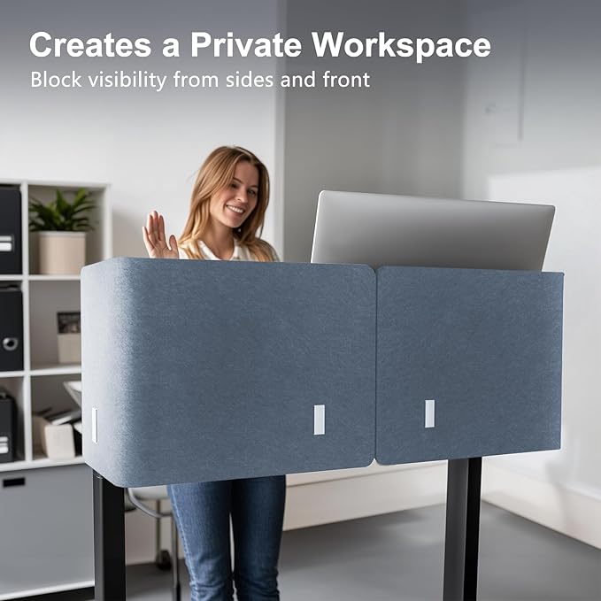 ERGO COLLECT Desk Privacy Panel, 2-in-1 Adjustable Acoustic Desktop Partition - Image 3