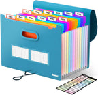 Sooez Accordion File Organizer, 13-Pocket Expanding File Folder Letter Size | Deeper 13-Pocket Keep Index Tabs Visible, Thickened Cover, Monthly Bill Paper Receipt Document Organizer, Home Office School
