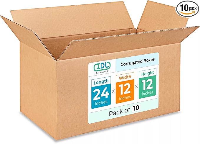 Large Shipping & Moving Boxes 24x12x12 inches by IDLPackaging
