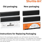 Shuttle Art Dry Erase Markers, 32 Pack Black Whiteboard Markers, Fine Tip Dry - Image 2