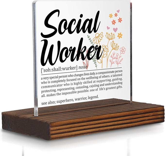 Social Worker Gifts, Thank You Desk Sign by Pariveca