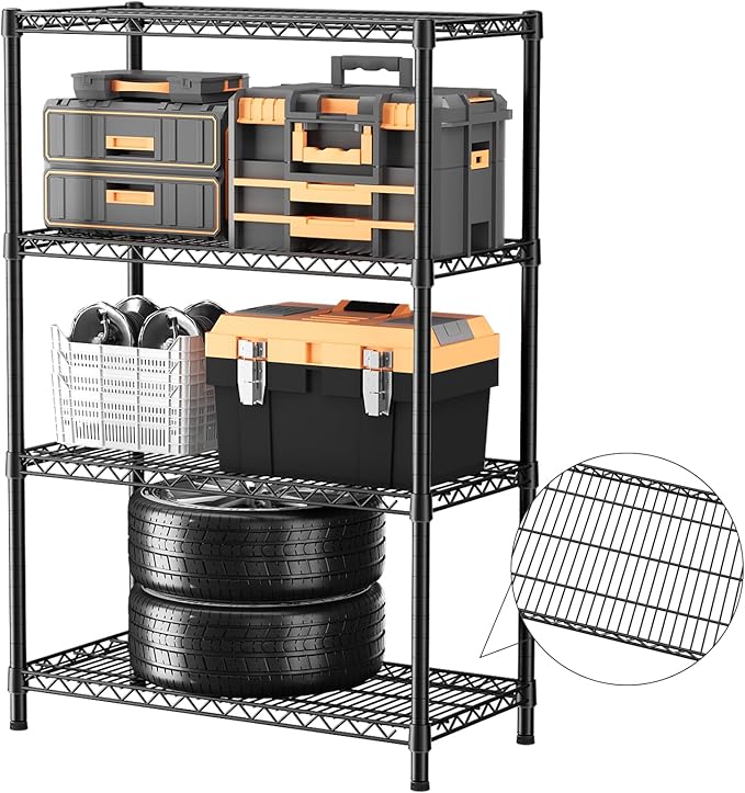 SINGAYE 4 Shelves Wire Storage Shelf 1400LBS Heavy Duty Storage Shelving Unit - Image 5