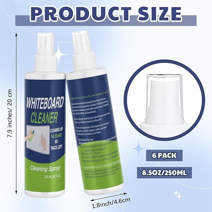 Swiffen 6 Pack Whiteboard Cleaner Spray Bottle 8.5oz Dry Erase Board Surface - Image 2