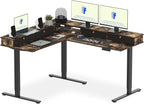 FLEXISPOT 63" L Shaped Standing Desk Electric Corner Table by FlexiSpot