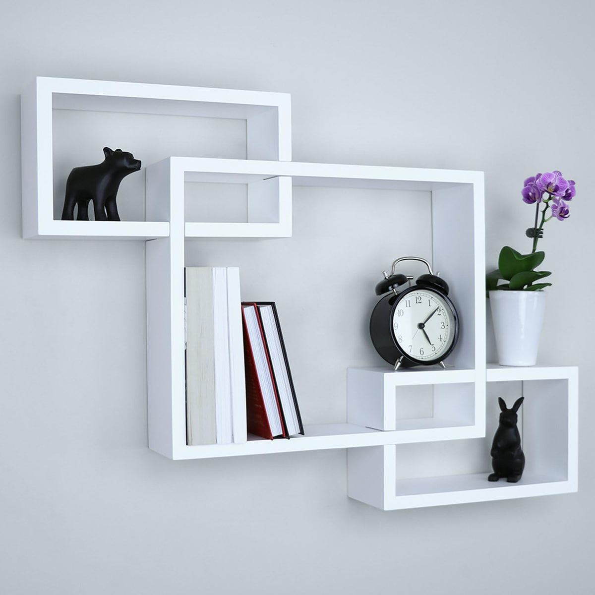 Ballucci Wooden Interweave Floating Wall Mounted Shelves, Horizontal and Vert...