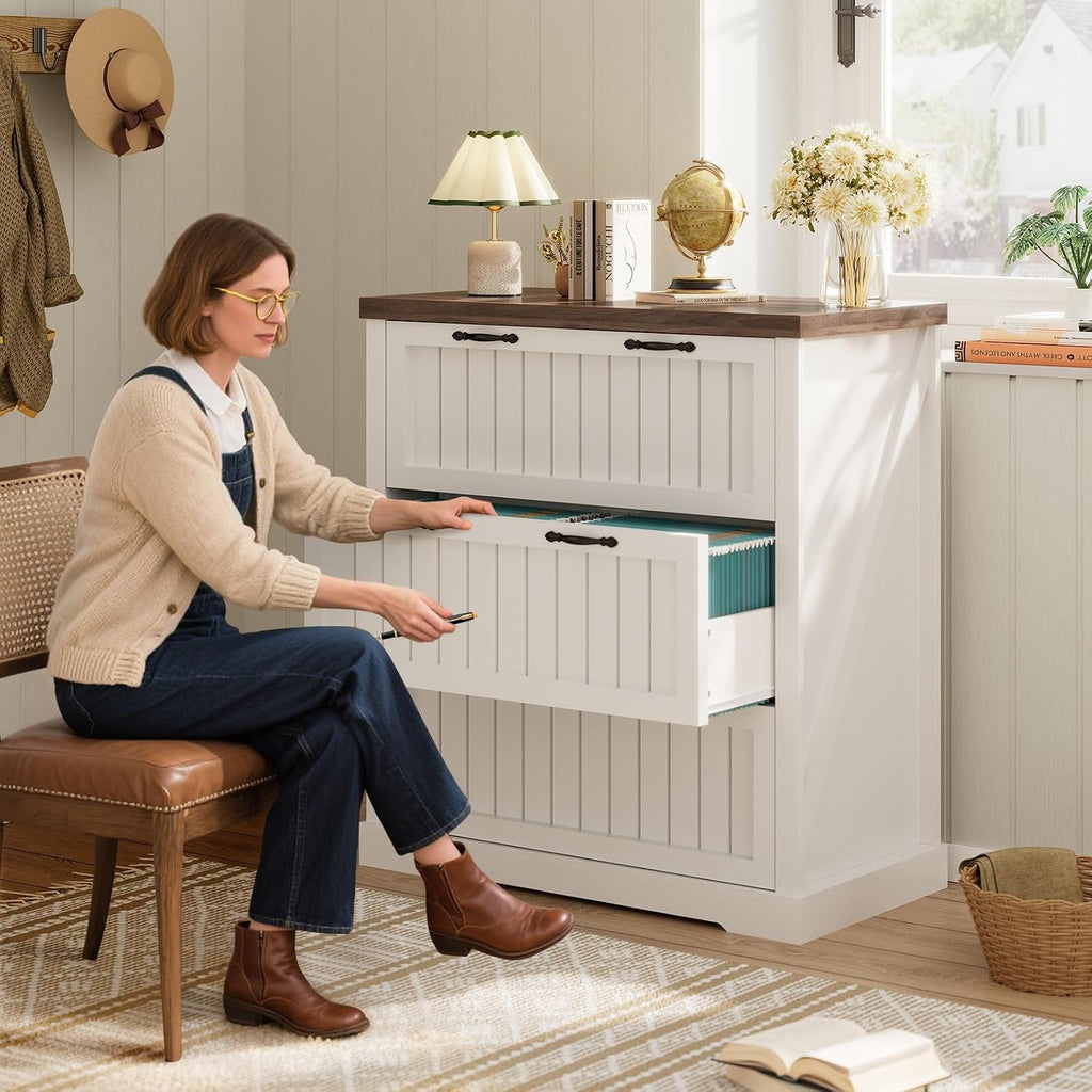 sedeta farmhouse 3 drawer file cabinet for home, main product view