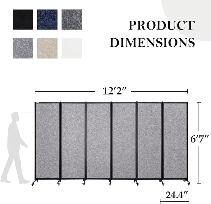 Upgrade Version Room Partition and Divider, Freestanding Rolling Dividers - Image 2