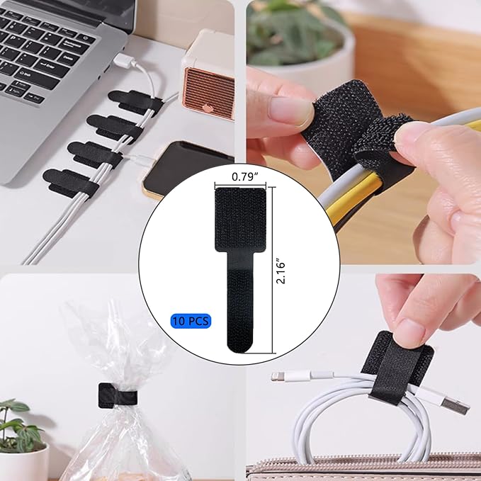 ELII 300PCS Cable Management Kit, 4 Cable Sleeve 35 Cable Clips - Image 9