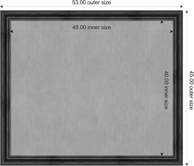 Amanti Art Black Framed Magnetic Board 45x53 Oversize Vision Board - Image 4