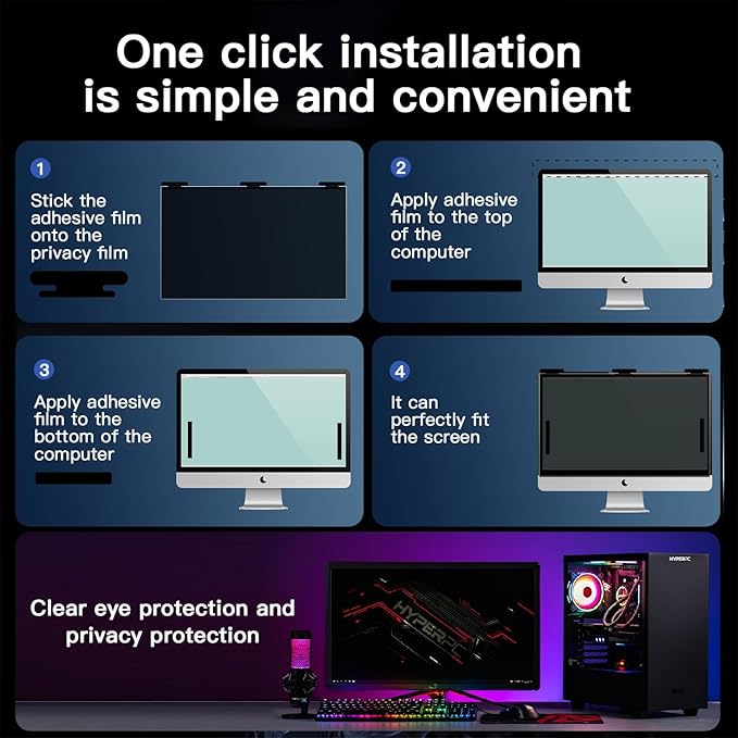 2 Pack Magnetic Hanging Computer Privacy Screen 22 Inch - Image 7