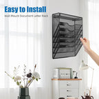 KZWKRG 6 Tier Wall File Organizer Hanging Vertical File Organizer, Wall Mounted - Image 7