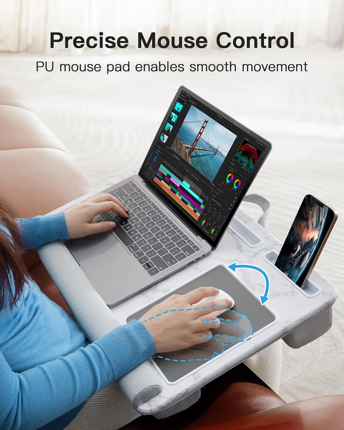 HUANUO Lap Desk - Fits up to 17 inches Laptop Desk, Marbling