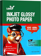 Uinkit 100 Sheets Inkjet Photo Paper Glossy 8.5x11 48lb 180Gsm Professional by UinkitHandicraftsandConservationSpecialist