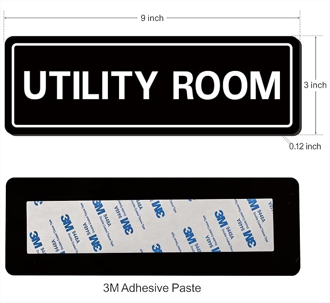 Utility Room Sign, Premium Durable Acrylic Material, Super Strong Adhesive - Image 2