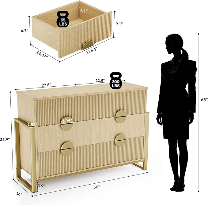 LGHM Fluted Dresser for Bedroom - Image 2