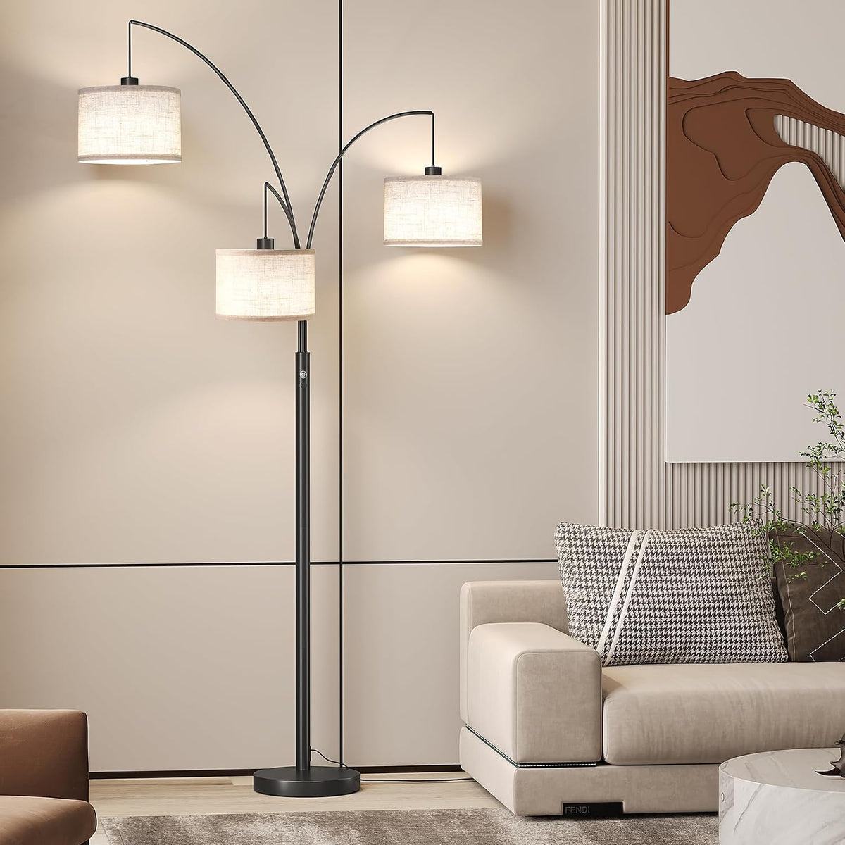 SUNMORY 3 Lights Floor Lamp for Living Room, 78" Tall Standing Lamp with...
