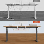 Univivi No Drill Under Desk Cable Management Tray, Clamp/Screw Mount Desk Cable - Image 7