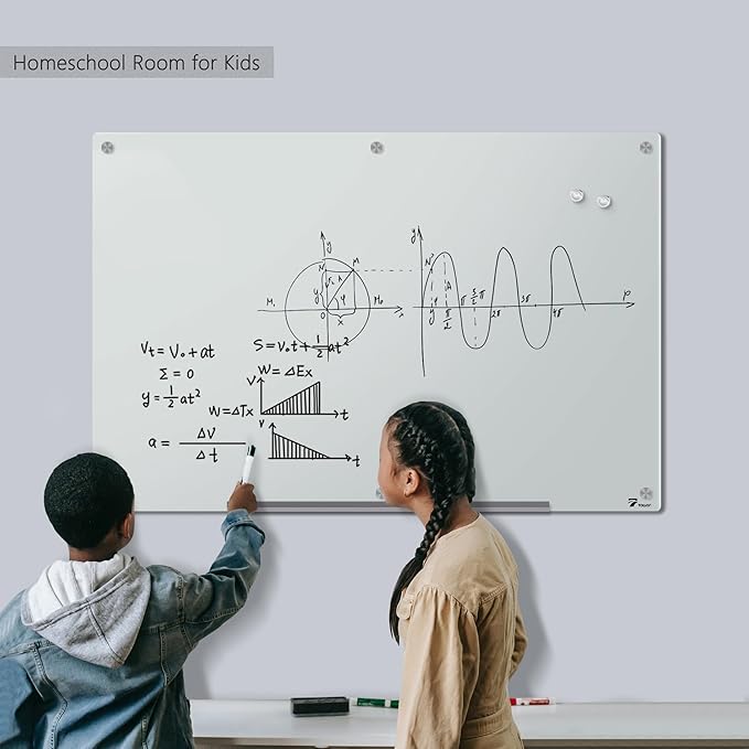 TOWON 6 x 4ft Glass Whiteboard Wall – Magnetic White Dry Erase Board - Image 2
