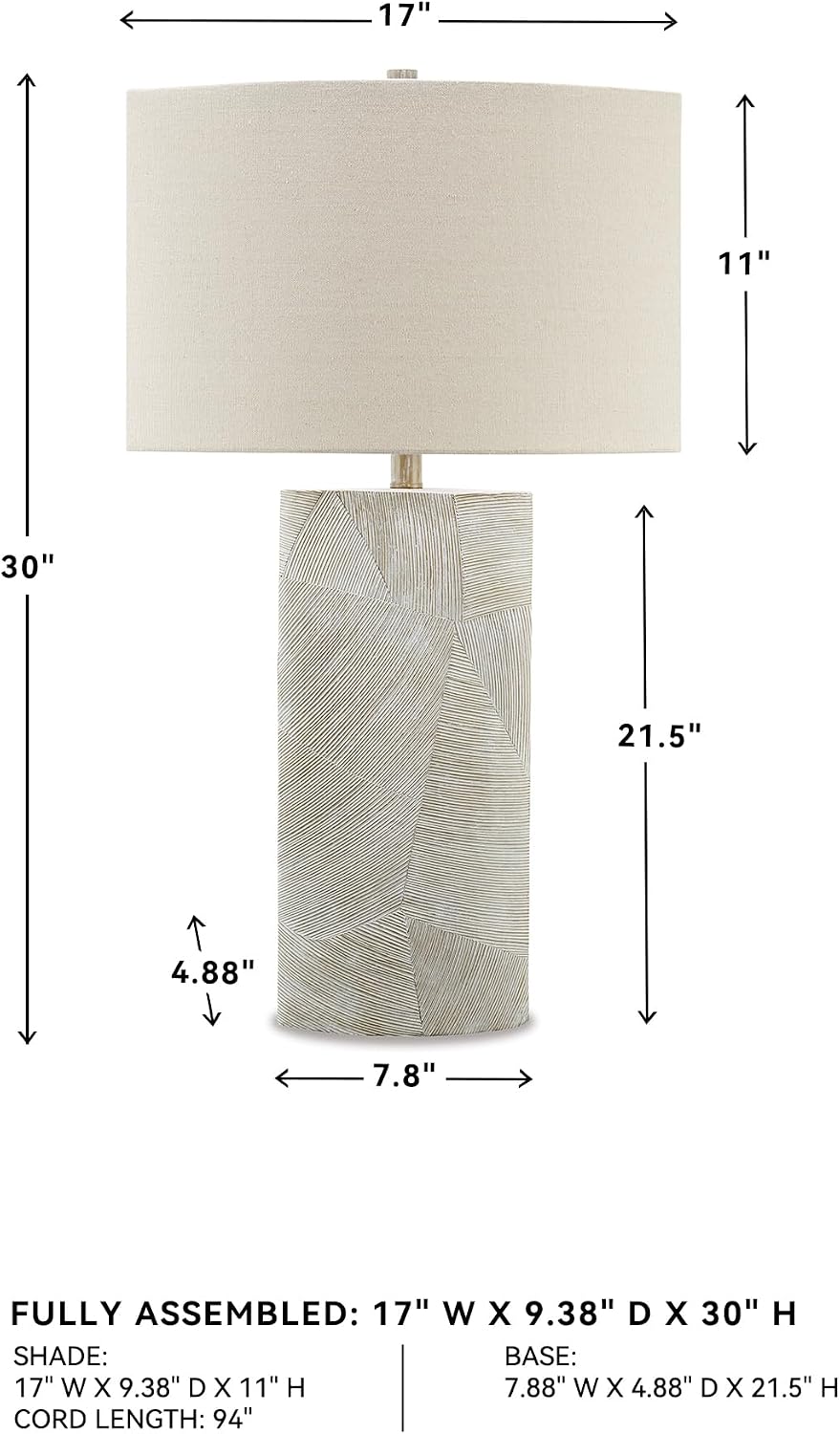 Signature Design by Ashley Bradard 31 Inch Rustic Table Lamp, Ivory Brown