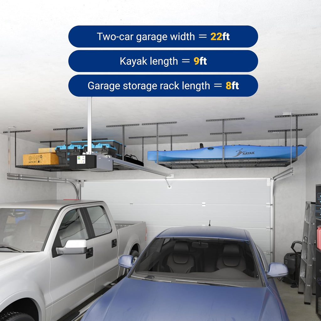 fleximounts 4x8 overhead garage ceiling storage rack adjustable, package contents