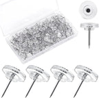 300Pcs Clear Push Pins，Flat Thumb Tacks by acDesign