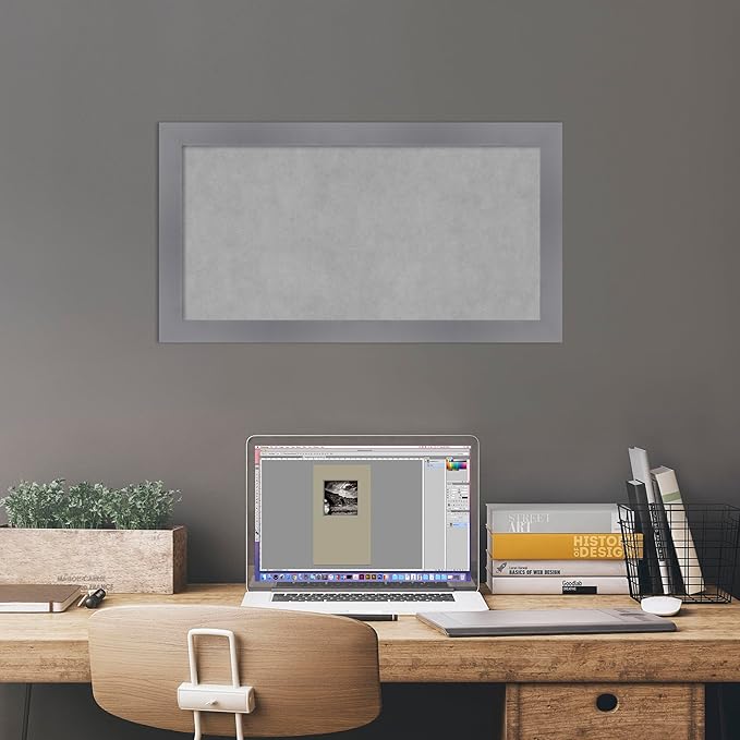 Amanti Art Grey Framed Magnetic Board 14x26 Small Vision Board - Image 6