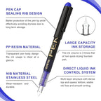 EYEYE Fountain Pens for Writing, 8 Pack Blue Fine Point Pens Disposable - Image 3