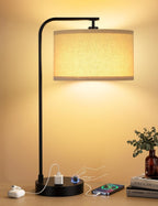 20.7" tall table lamp with usb & outlet, main product view