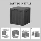 TARKARI 35 Gallon Lockable Resin Deck Box, Waterproof & UV-Resistant Outdoor - Image 7