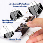 30 Pack Binder Clips with Labels, 2.4 Inch Extra Large Binder Clips Big Paper - Image 2