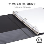 Samsill 1 Inch 3 Ring Binder, Made in USA, Economy Round Ring, 200 Sheet - Image 3