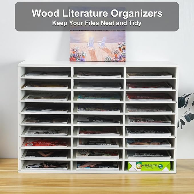 PAG Mail Sorter Organizer, Wood Literature Organizer, Student Mailbox - Image 3