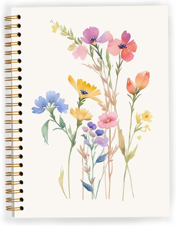JWVK Vintage Wild Flower Botanical Plant Notebook 06, Rustic Spring Floral by JWVK