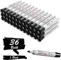 Comix Black Dry Erase Markers, Chisel Tip Whiteboard Markers, 36 Bulk Black by Comix