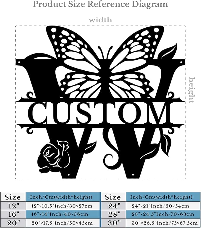 Personalized Custom Letter Name metal Signs, Custom Black Letter Monogram Wall - Image 5