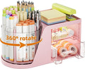 Marbrasse Desk Organizer with 2 Drawer, 360°Rotating Pen Holder, Desk by Marbrasse