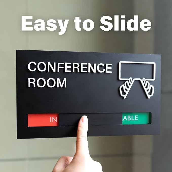Office Door Signs for Conference Room, Meeting In Progress Door Sign, In Use - Image 5