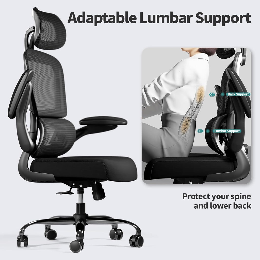 tralt office chair ergonomic desk chair with lumbar, package contents