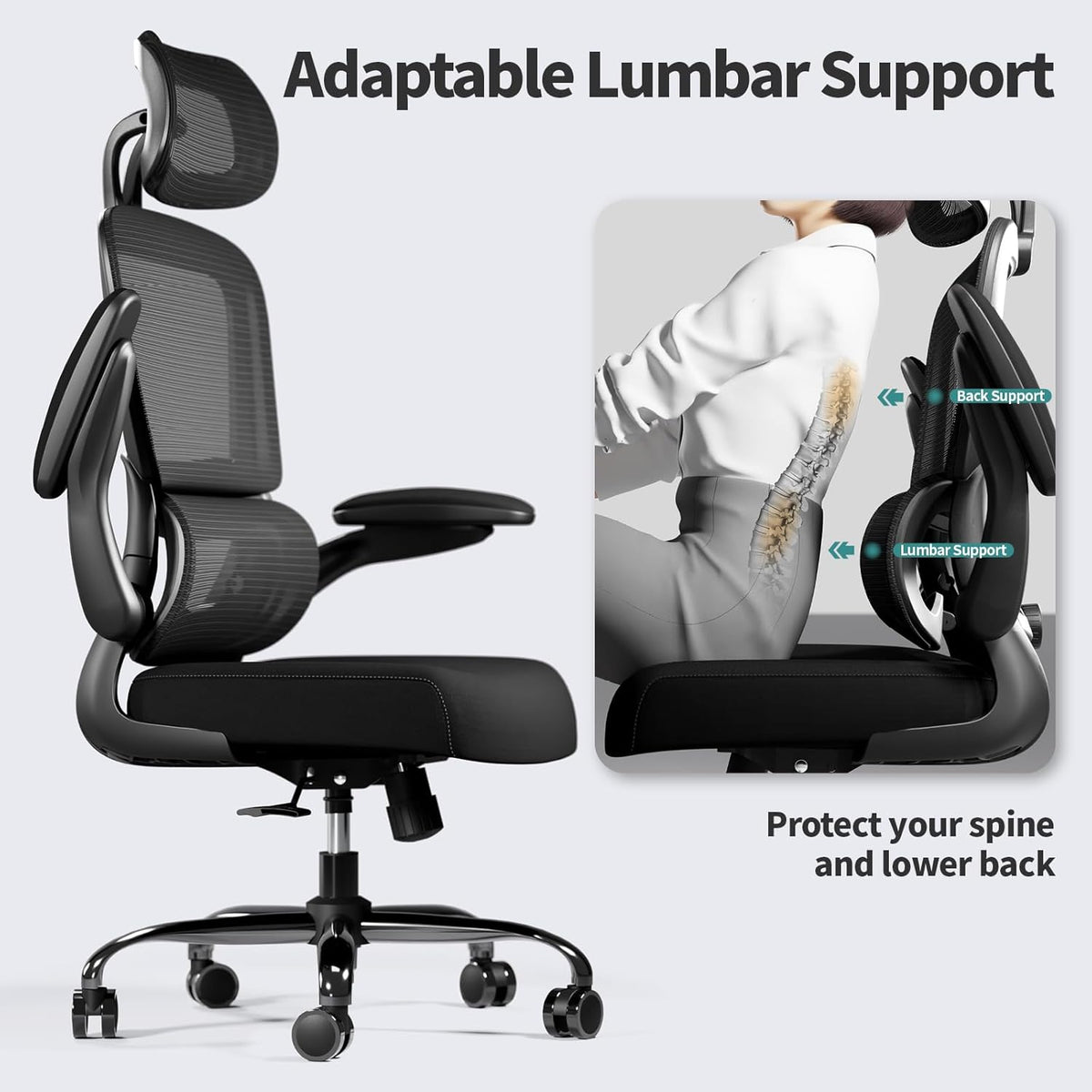 tralt office chair ergonomic desk chair with lumbar, package contents