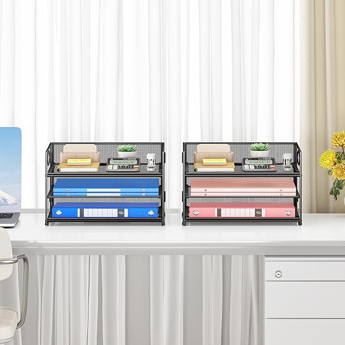Subekyu 2-Pack 3-Tier Paper Letter Tray Organizer - Image 6