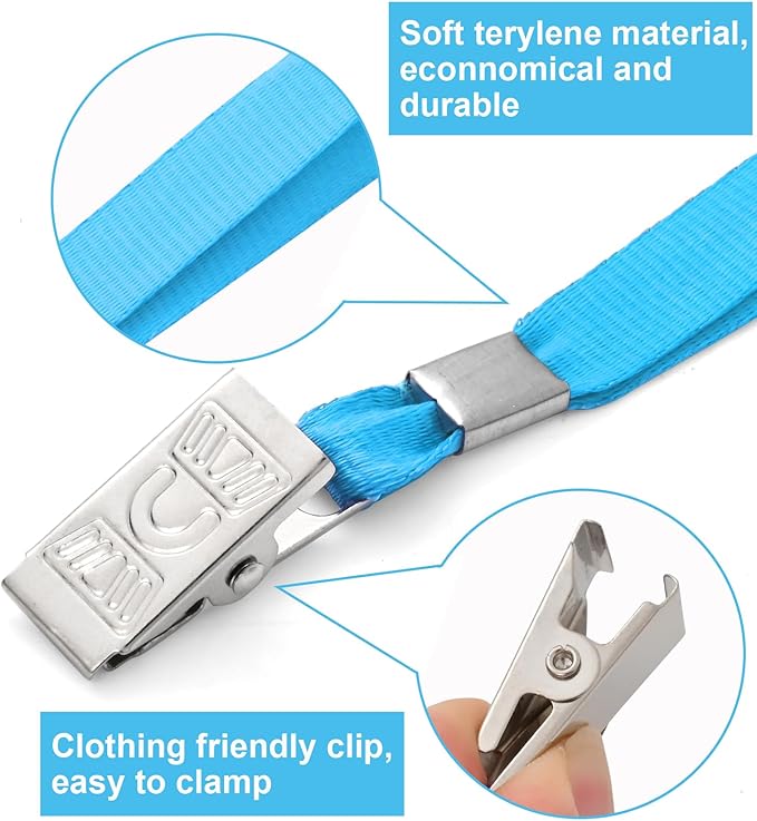 100 Pcs Lanyards for ID Badges and 100 Pcs Clear Name Tag Holders Reusable - Image 3