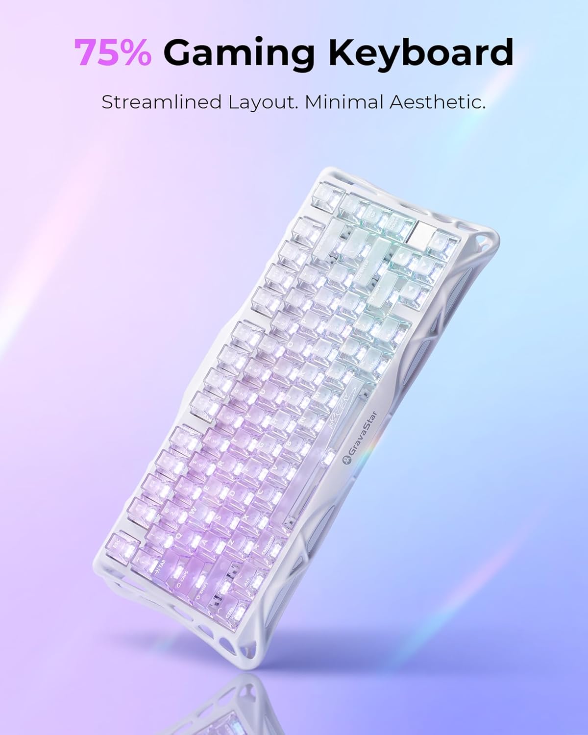 GravaStar Mercury K1 Lite 75% Wireless Mechanical Gaming Keyboard RGB