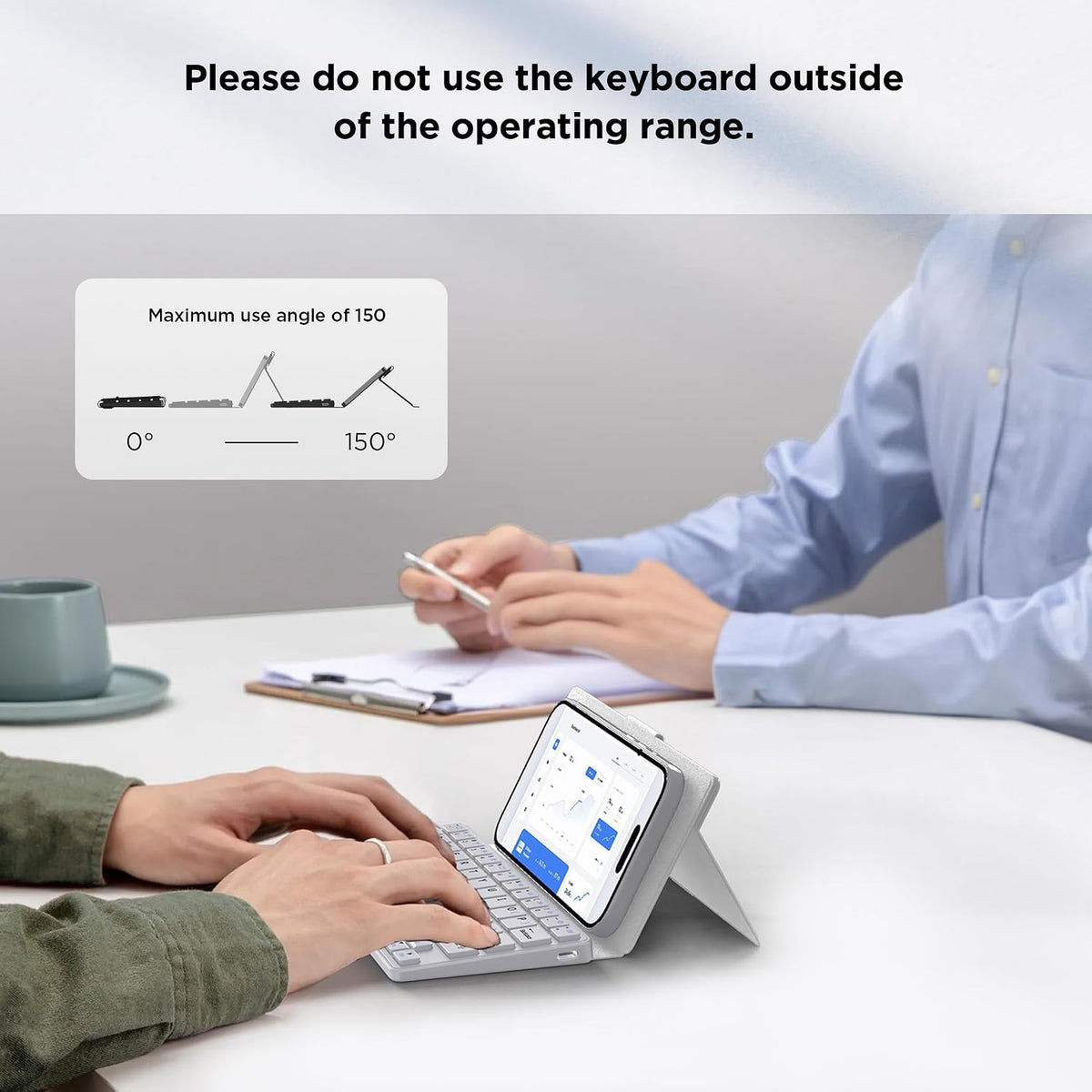 CACOE Wireless Keyboard with Stand, Mini Keyboard for Cell Phone, Ultra-Slim ...