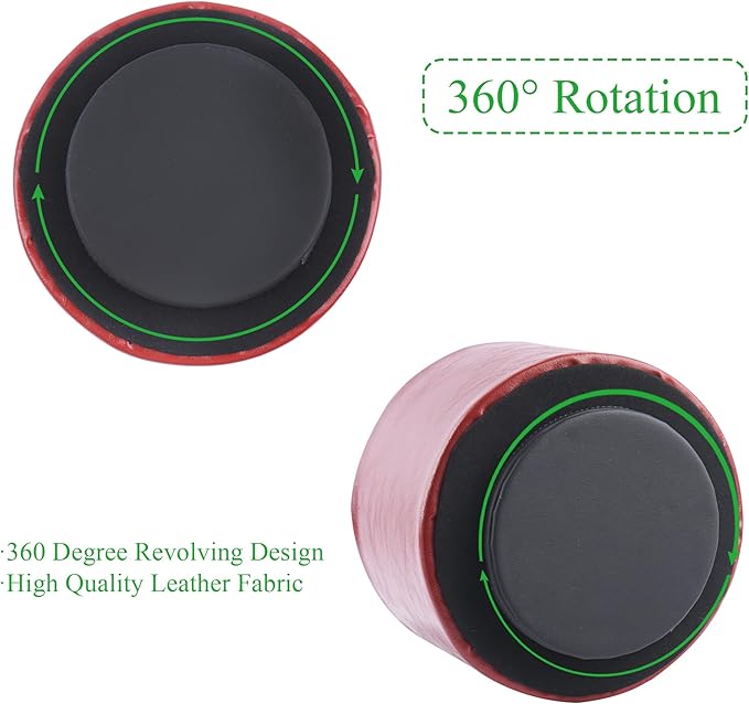 Hennaja Round Leather Art Supply Organizer, Remote Control Holder, 360 Degree - Image 4