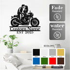 Custom Motorcycle Couple Metal Signs Personalized Biker Couple Name Sign Custom - Image 4