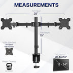 VIVO Dual Monitor Desk Mount, Heavy Duty Fully Adjustable Steel Stand, Holds 2 - Image 4