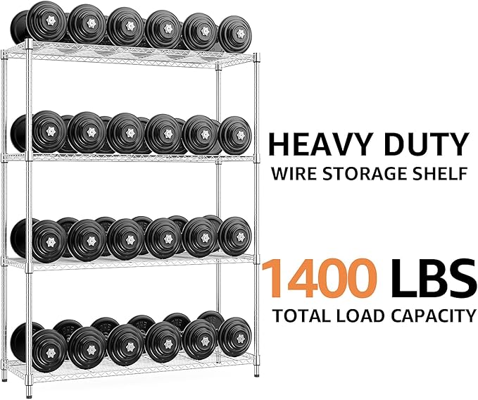 M MZG 5-Shelf Storage Shelves, Wire Shelving Heavy Duty Metal Storage Shelving - Image 4